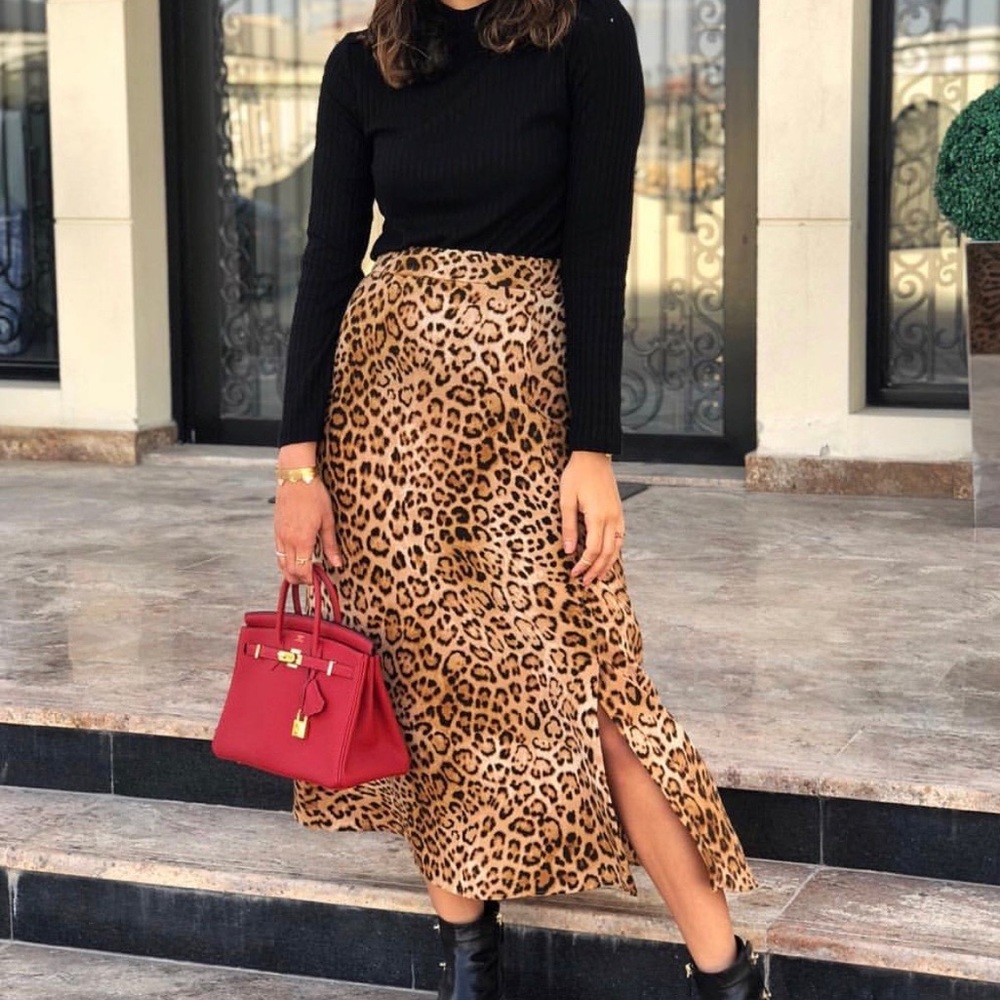 Zara Cheetah Print Skirt Maxi Skirt - Picture 5 of 8